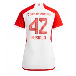 Bayern Munich Jamal Musiala #42 Replica Home Stadium Shirt for Women 2023-24 Short Sleeve
